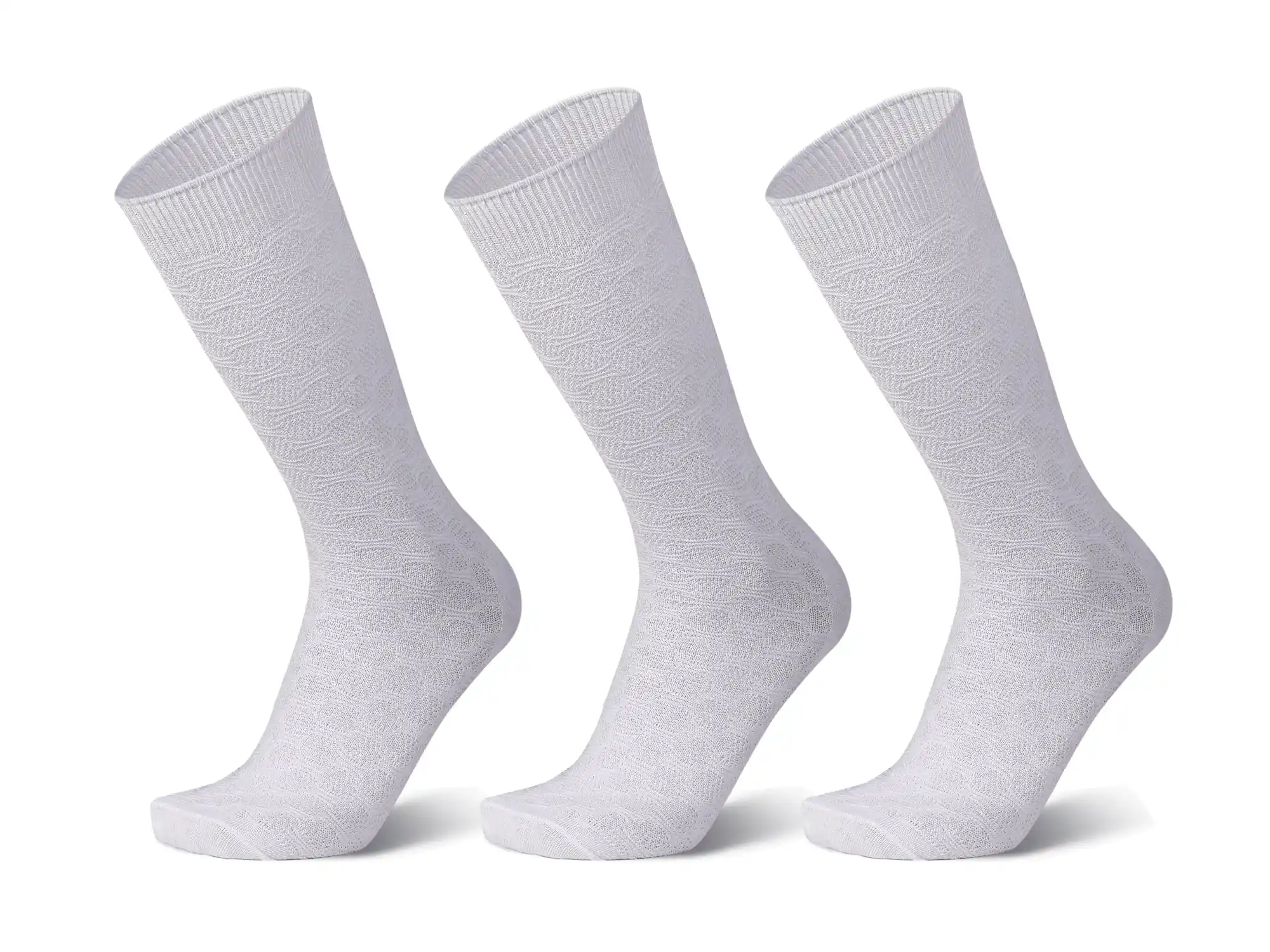 Men's Crew Length White Cotton Socks, Pack of 3