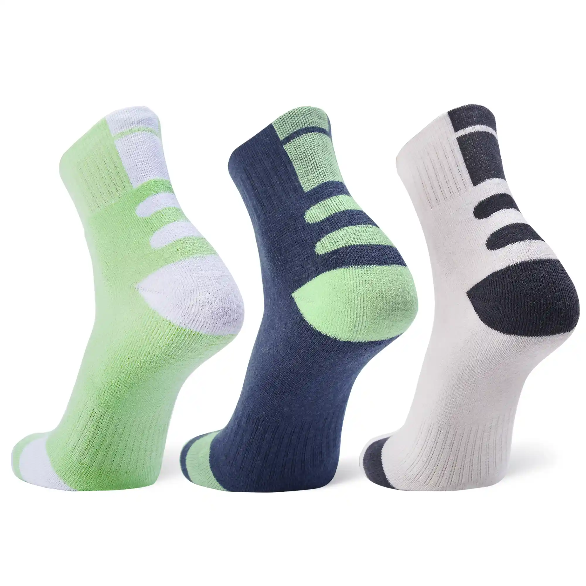 Men's Ankle Length Full Terry Cotton Sports Socks, Pack of 3