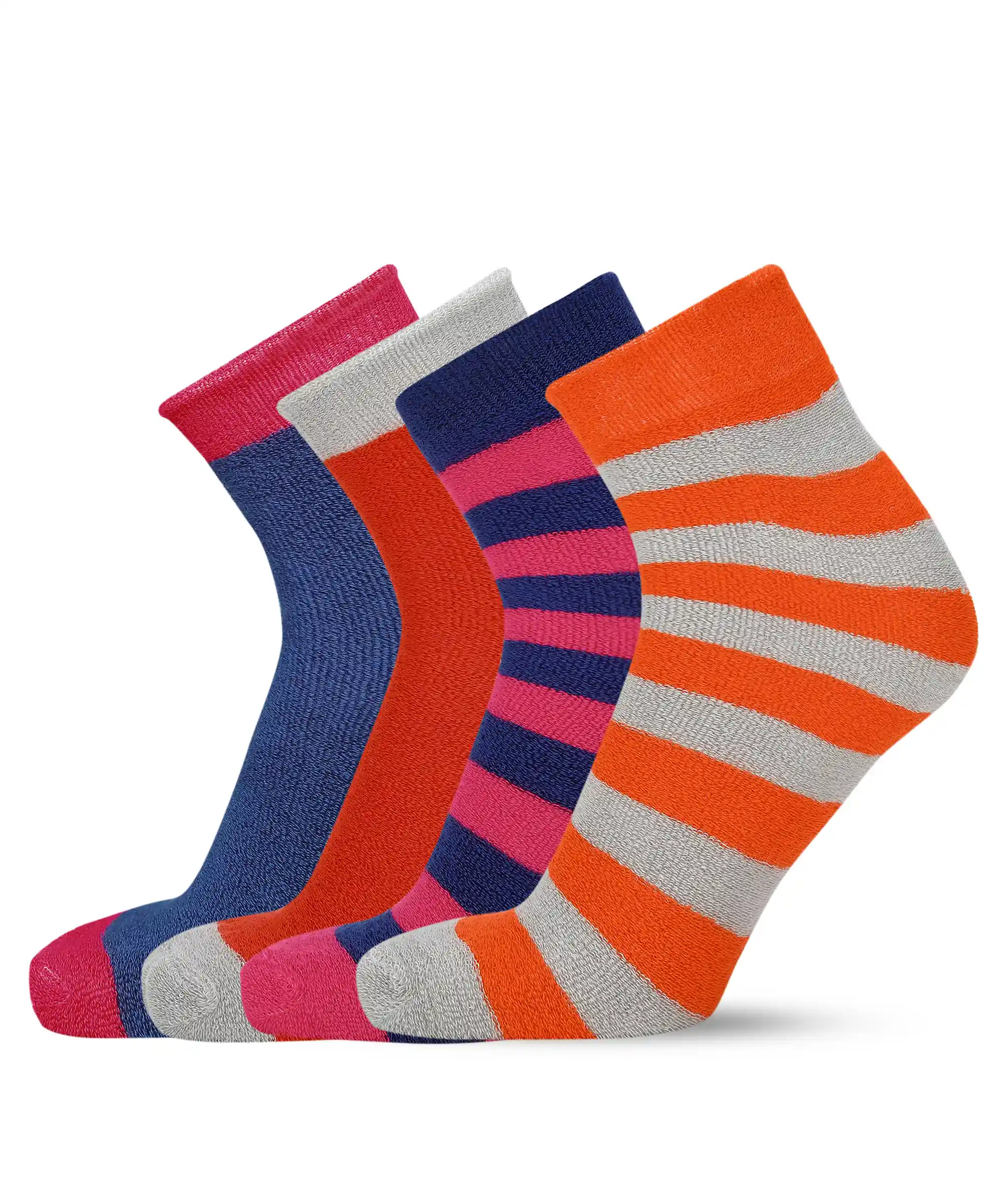 Women's Ankle Length Outside Terry, Fuzzy and Cozy Cotton Socks, Pack of 4