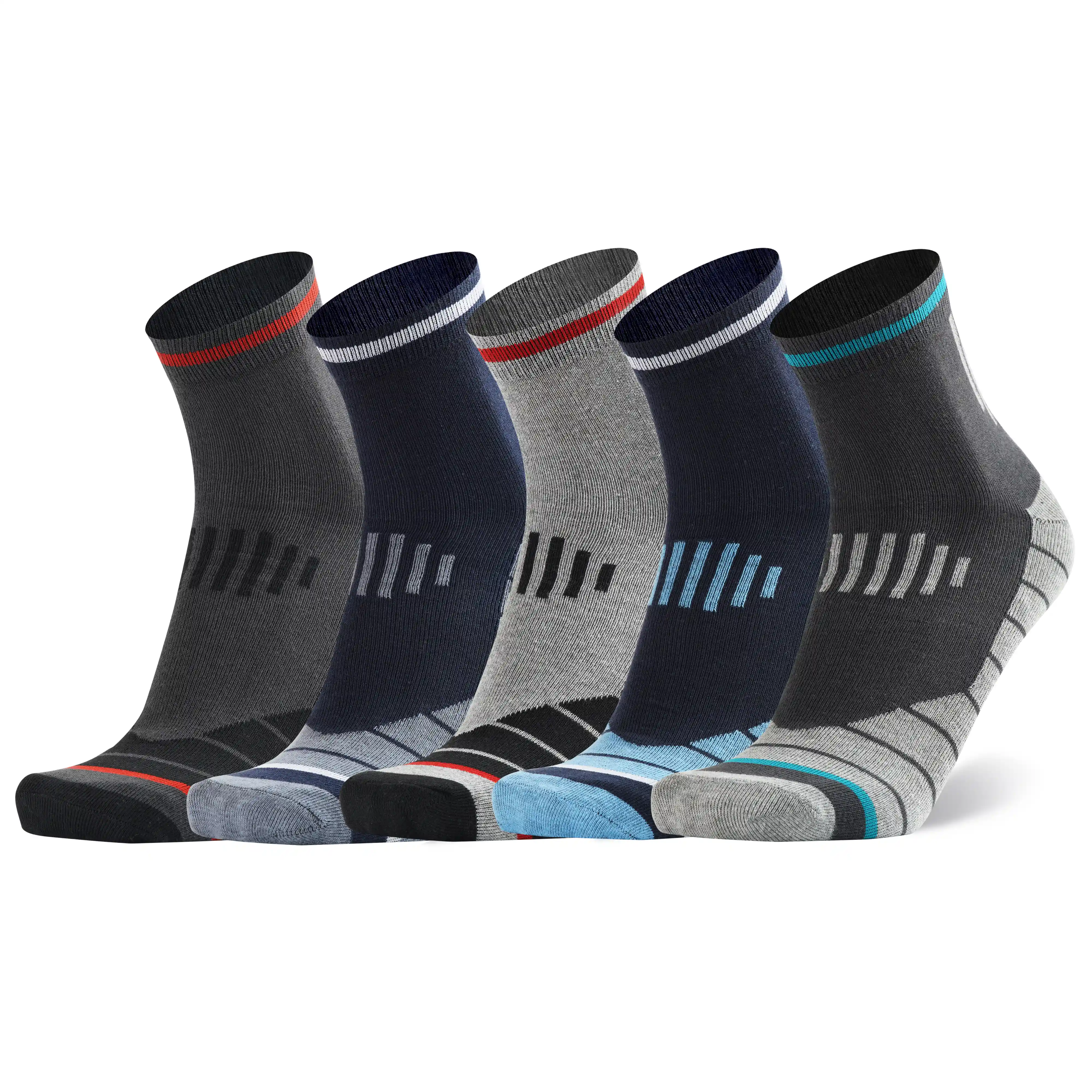 Men's Ankle Length Cotton Socks, Pack of 5 Pairs