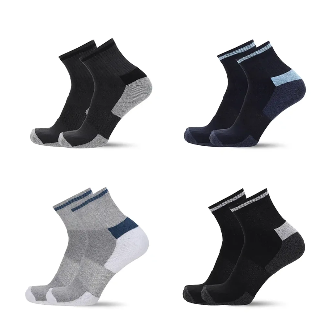 Men's Ankle Length Cotton Socks, Pack of 4 Pairs