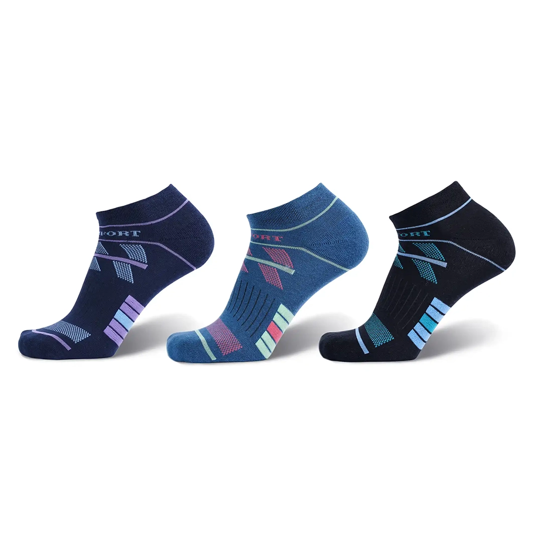 Men's Ankle Length Cotton Sport Socks, Pack of 3