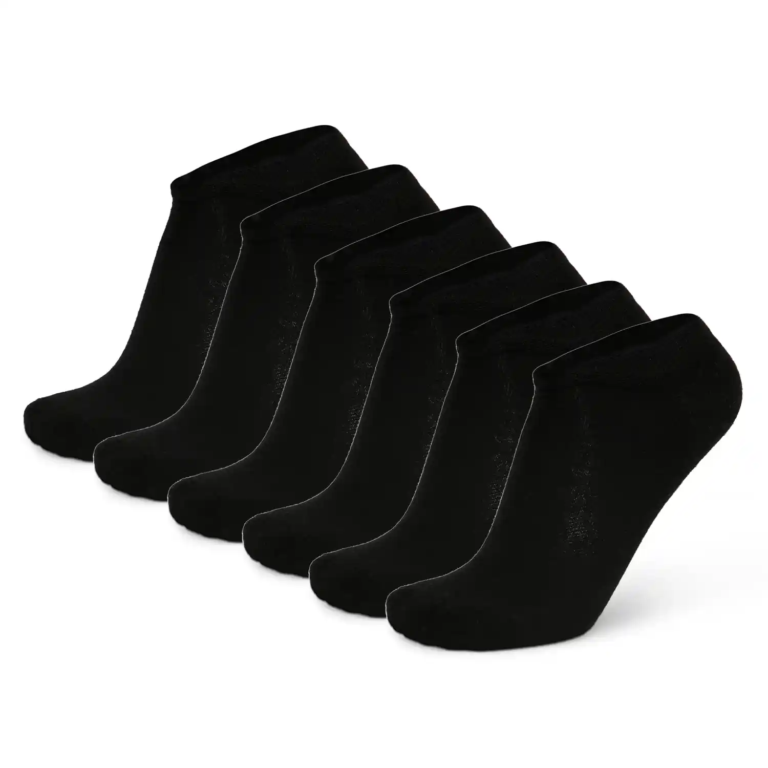 Women's Low Ankle Length Plain Black Cotton Socks, Pack of 6