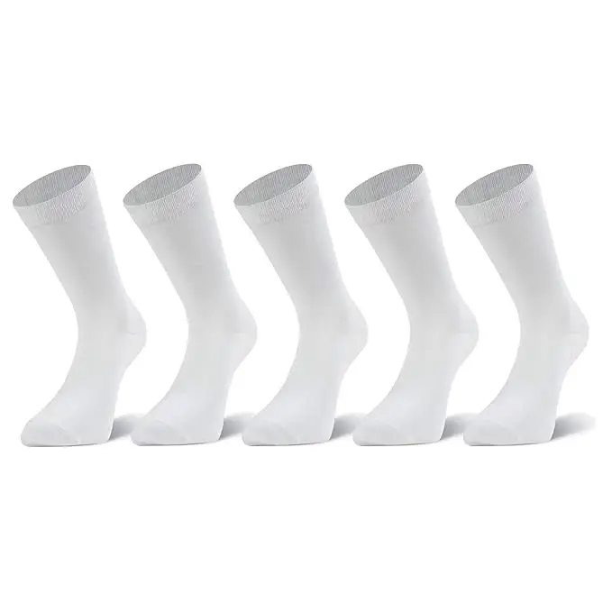 Kid's Regular Length School Cotton White Socks for Boys And Girls, Pack of 5, Size 2 (3 - 4 years)