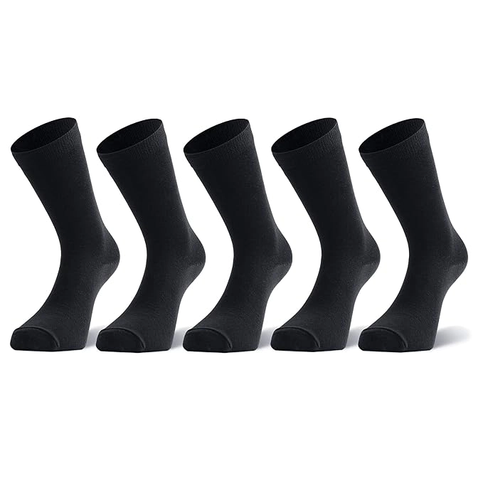 Kid's Regular Length School Cotton Black Socks for Boys And Girls, Pack of 5, Size 2 (3 - 4 years)