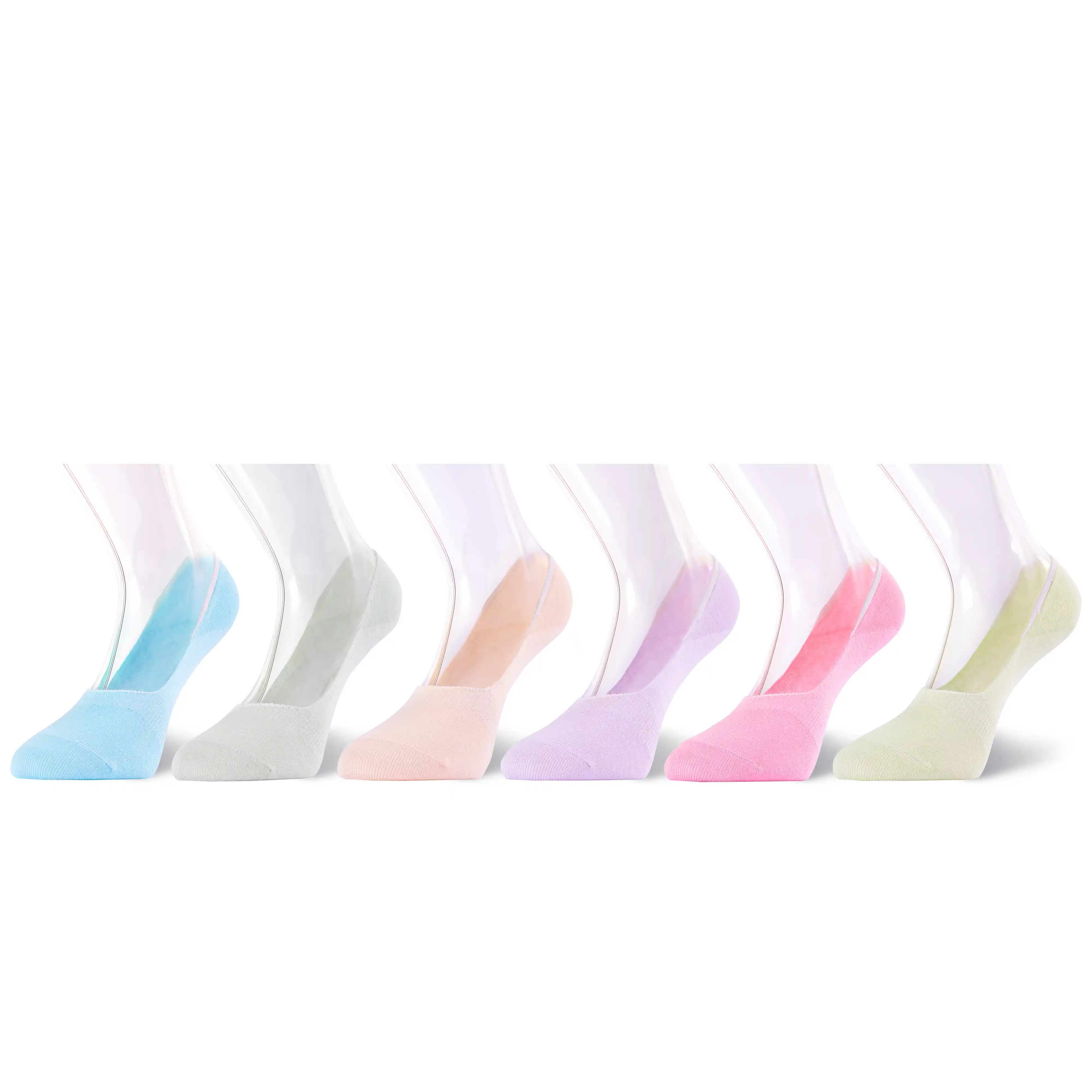 Women's No Show Cotton Socks, Pack of 6