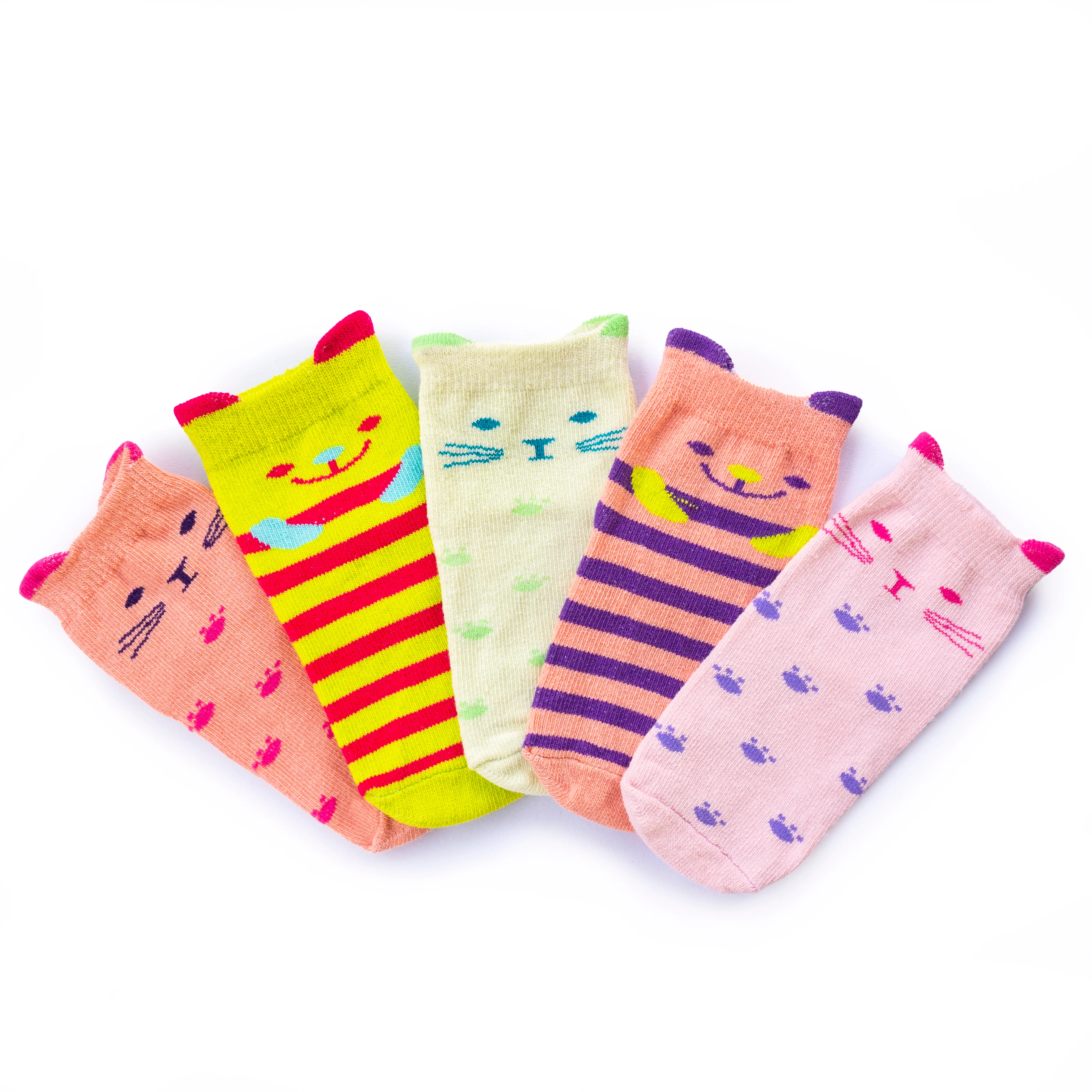 Kid's Ankle Length Cotton Socks for Baby Boy and Baby Girl, Pack of 5, Size 6 months - 12 months