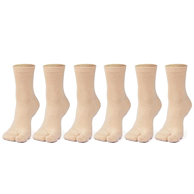 Women's Ankle Length Cotton Thumb Socks, Pack of 6