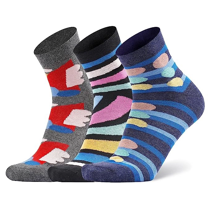 Men's Ankle Length Fun Cotton Socks, Pack of 3