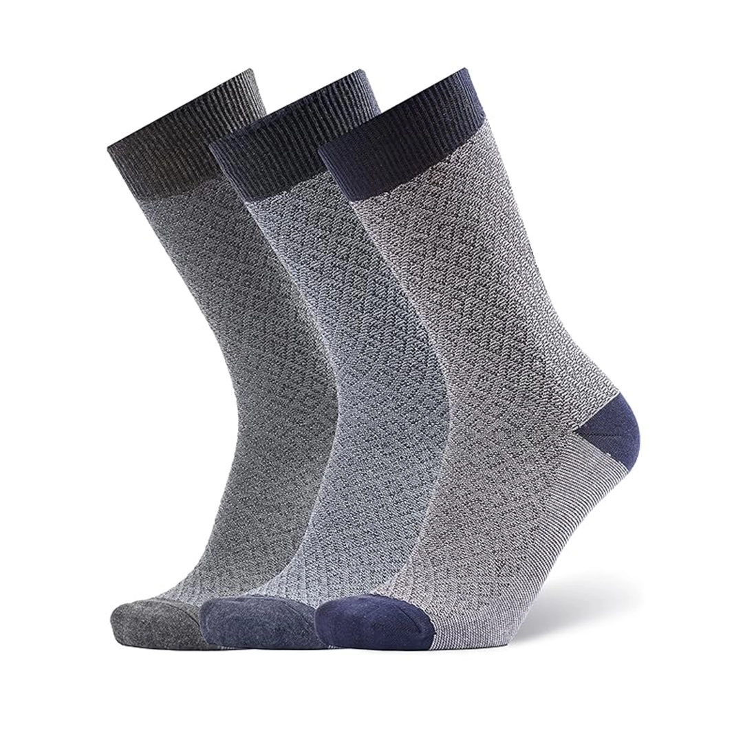 Men's Crew Length Cotton Socks, Pack of 3