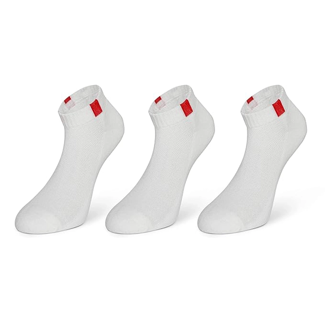 Women's Ankle Length Cotton Sole Terry White Sport Socks, Pack of 3